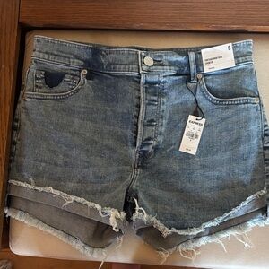Express Frayed Hem Blue Jean Shorts (New with Tags)